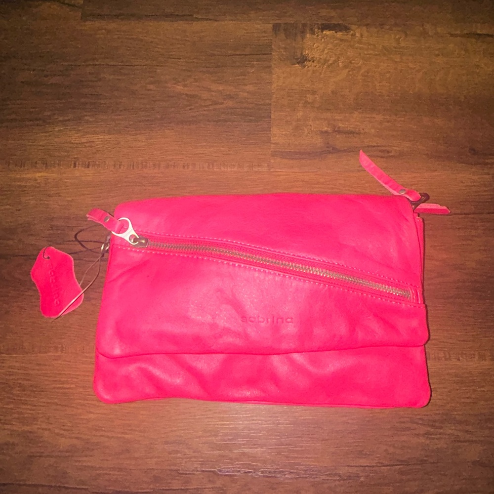 Hot Pink Clutch with Zipper Closure